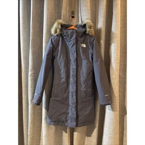The North Face Women's Arctic Parka Down 550 Coat Vanadis Grey Sz S $350 EUC